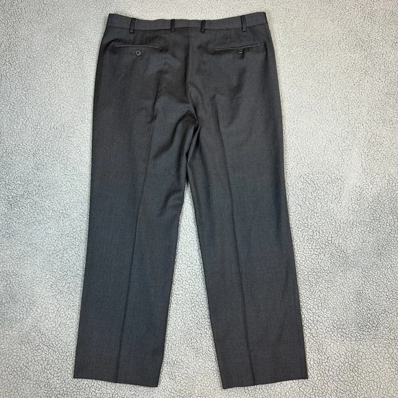 Zanella Men's Ethan 100% Lana Wool Italy Dress Pants 38 Gray Pleated Cuffed - Picture 4 of 8